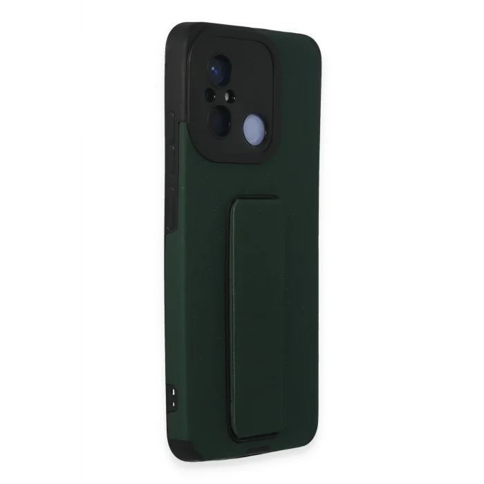 Mey İthalat®   Redmi 12C Kılıf Mega Standlı Silikon - Yeşil