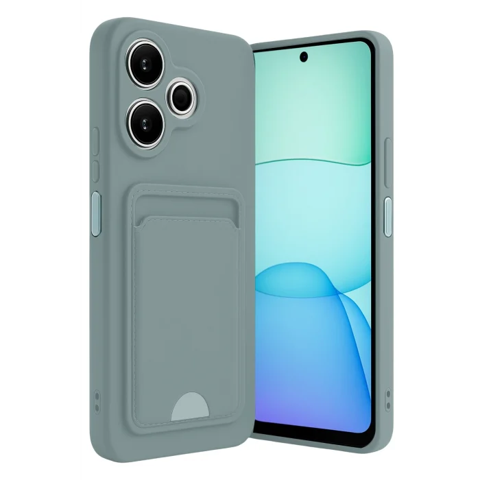 Mey İthalat®   Redmi 13 4G Kılıf Kelvin Kartvizitli Silikon - Açık Yeşil