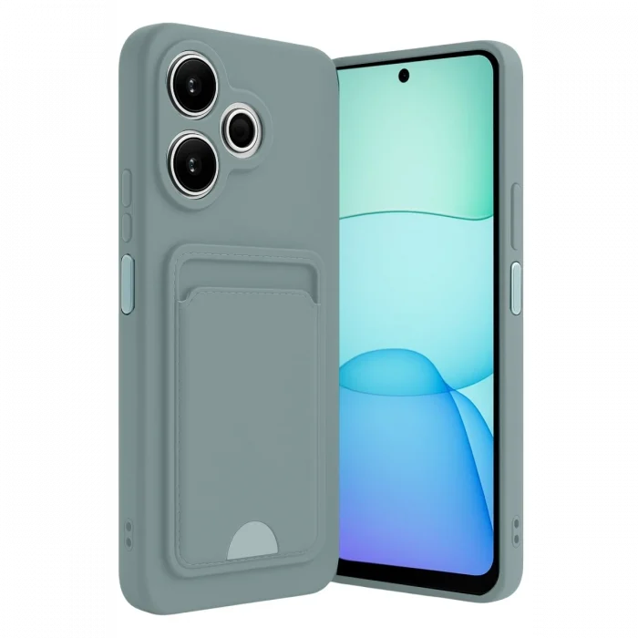 Mey İthalat®   Redmi 13 4G Kılıf Kelvin Kartvizitli Silikon - Açık Yeşil