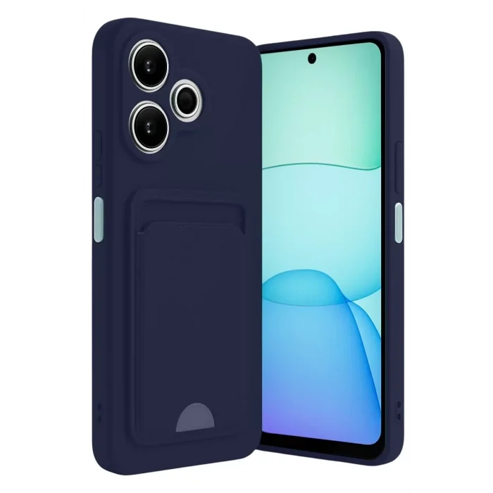 Mey İthalat®   Redmi 13 4G Kılıf Kelvin Kartvizitli Silikon - Lacivert