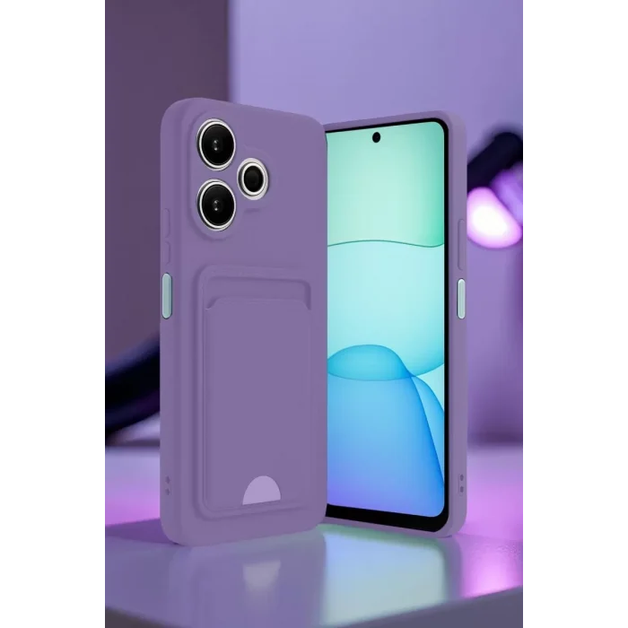 Mey İthalat®   Redmi 13 4G Kılıf Kelvin Kartvizitli Silikon - Lacivert