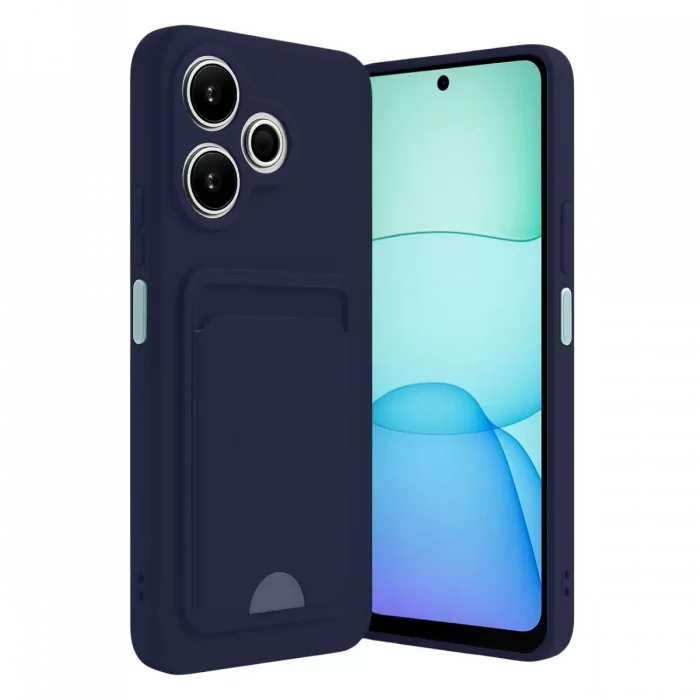 Mey İthalat®   Redmi 13 4G Kılıf Kelvin Kartvizitli Silikon - Lacivert