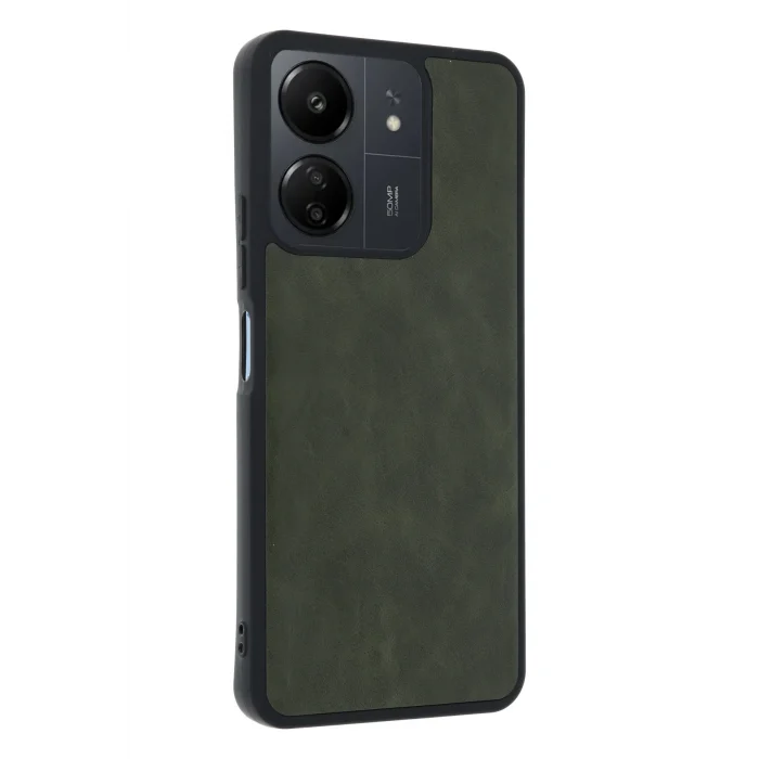 Mey İthalat®   Redmi 13C Kılıf Aras Deri Kapak - Açık Yeşil