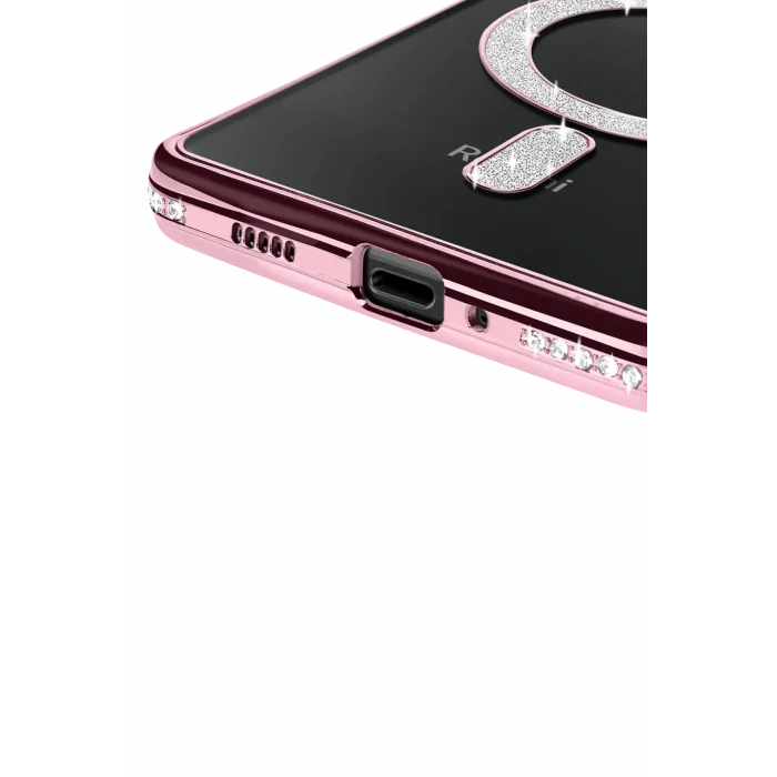 Mey İthalat®   Redmi 14C Joke Simli Magneticsafe Kılıf - Pembe