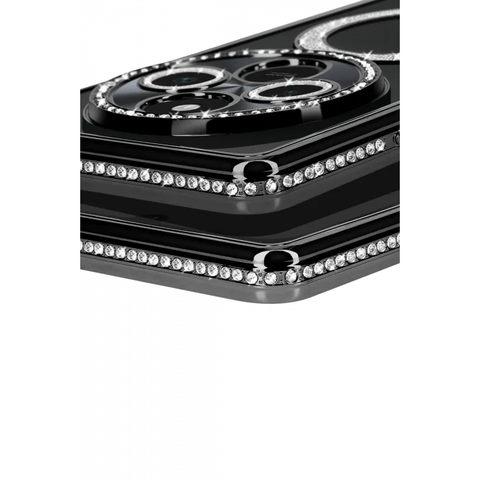 Mey İthalat®   Redmi 14C Joke Simli Magneticsafe Kılıf - Siyah