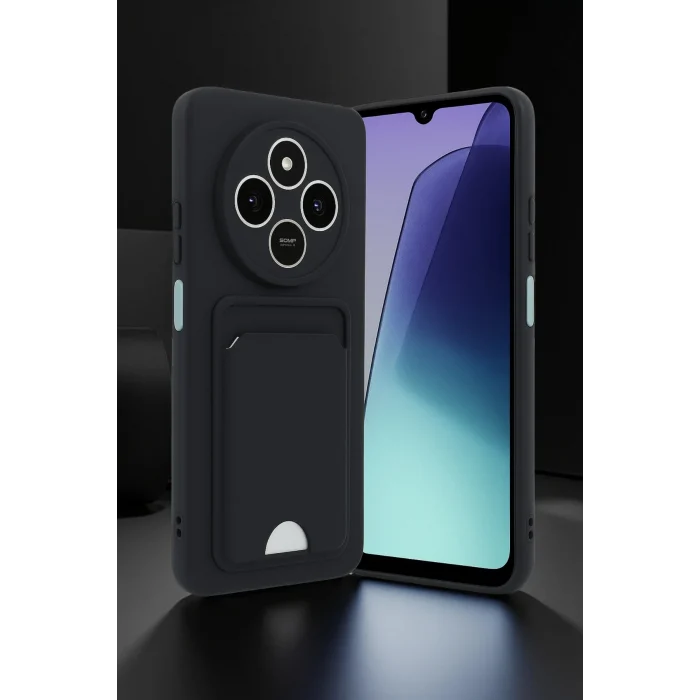 Mey İthalat®   Redmi 14C Kelvin Kartvizitli Silikon - Koyu Yeşil
