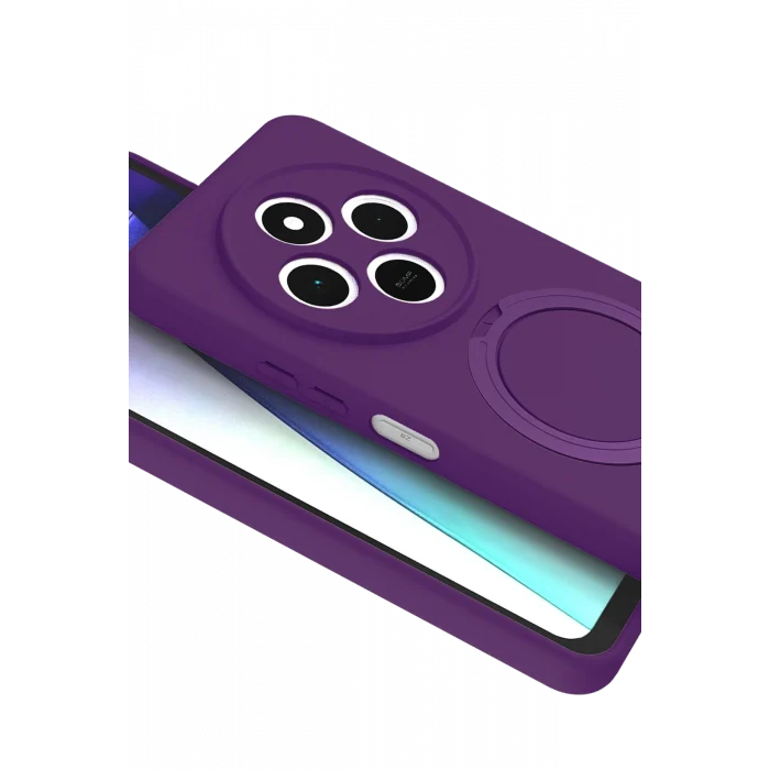 Mey İthalat®   Redmi 14C Regal Magsafe Standlı Kapak - Derin Mor