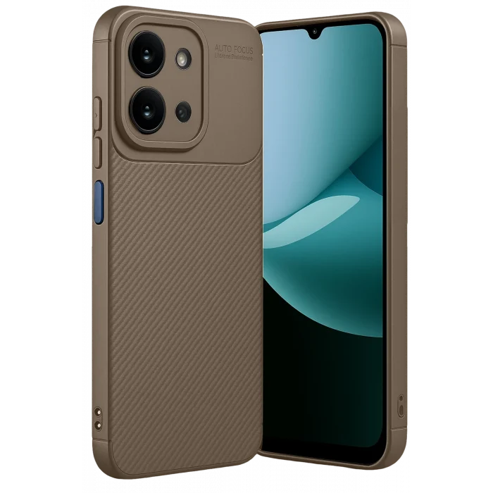 Mey İthalat®   Redmi 15C 4G Auto Focus Karbon Kapak - Kahverengi