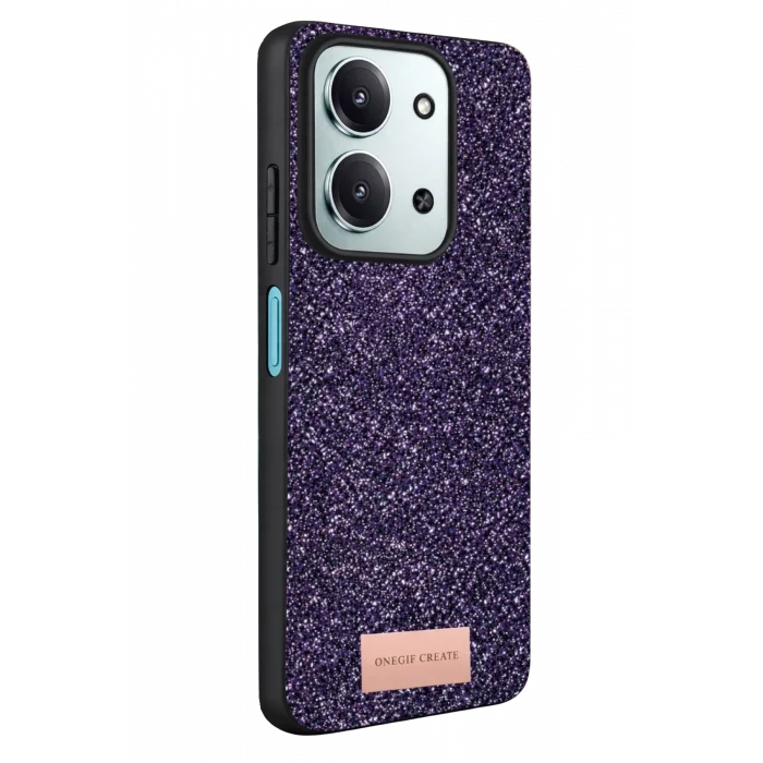 Mey İthalat®   Redmi 15C 4G Bright Simli Kapak - Derin Mor