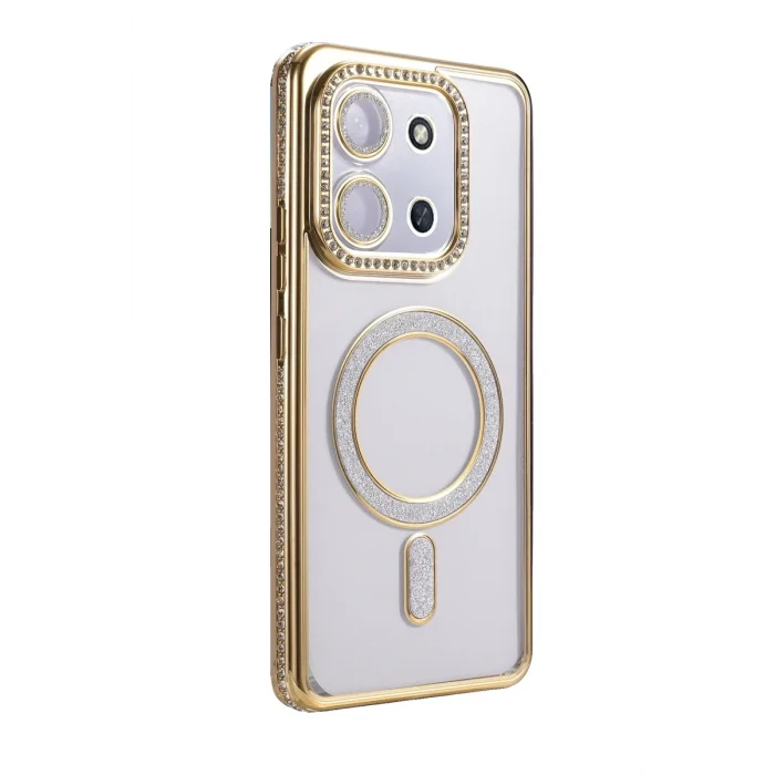 Mey İthalat®   Redmi 15C 4G Joke Simli Magneticsafe Kılıf - Gold