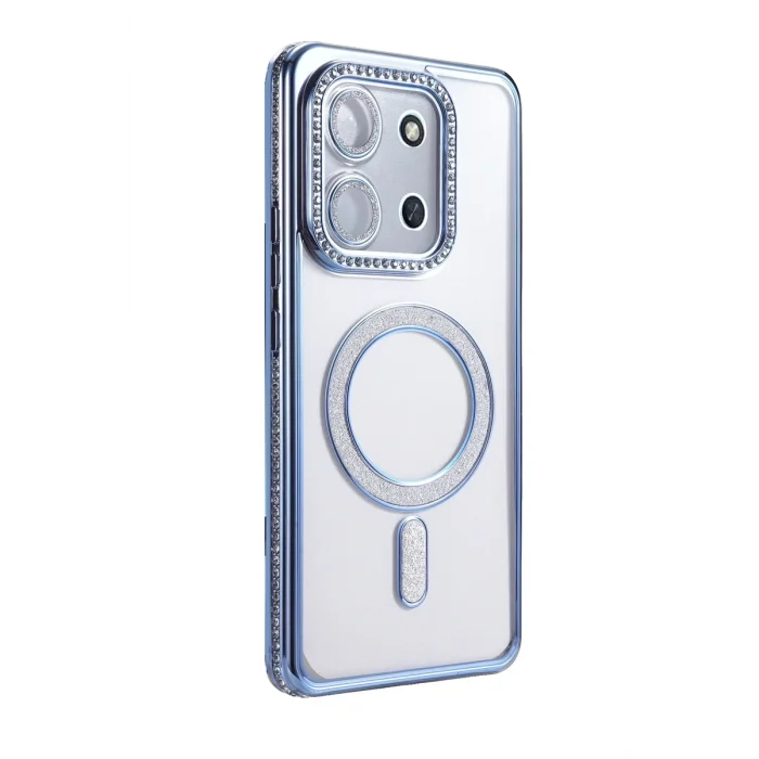 Mey İthalat®   Redmi 15C 4G Joke Simli Magneticsafe Kılıf - Mavi