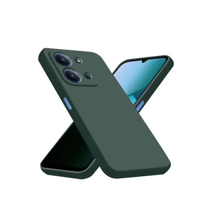 Mey İthalat®   Redmi 15C 4G Nano içi Kadife Silikon - Koyu Yeşil
