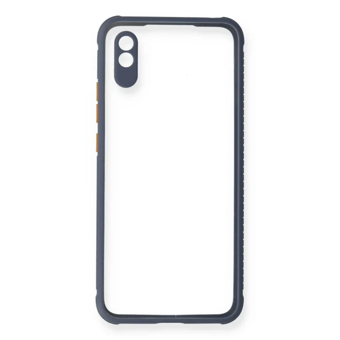 Mey İthalat®   Redmi 9A Kılıf Miami Şeffaf Silikon - Gri