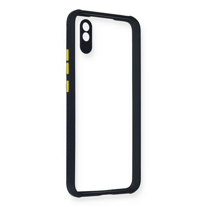 Mey İthalat®   Redmi 9A Kılıf Miami Şeffaf Silikon - Lacivert