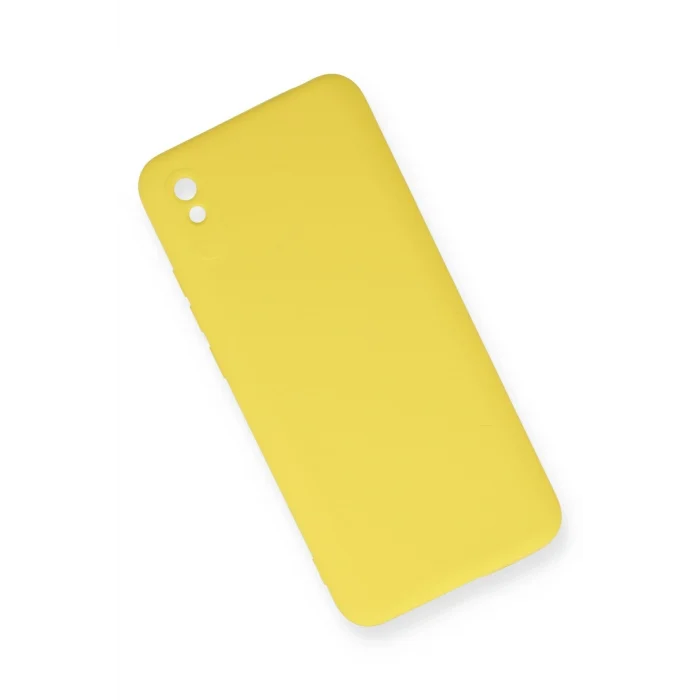 Mey İthalat®   Redmi 9A Kılıf Nano içi Kadife Silikon - Sarı