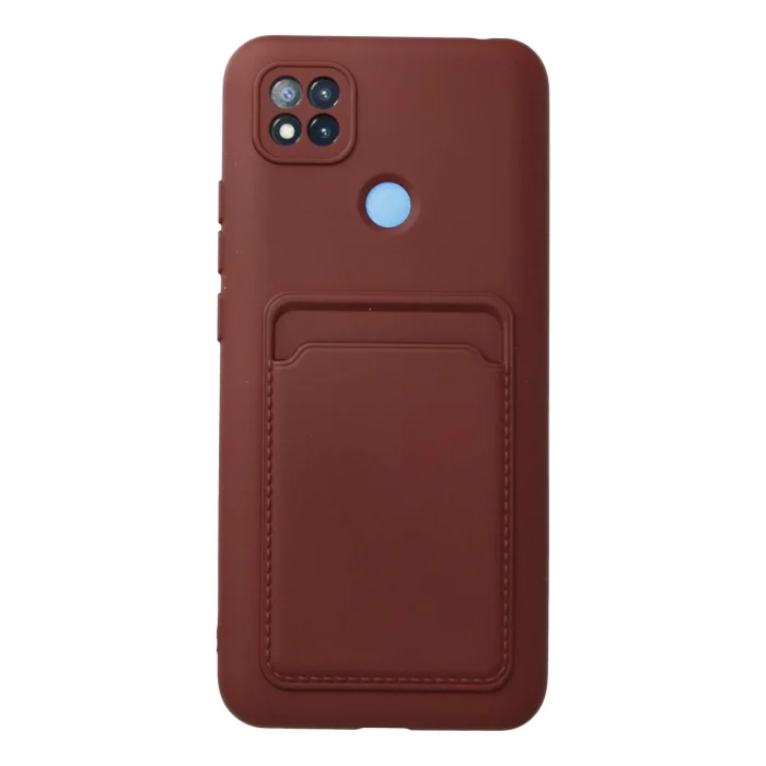 Mey İthalat®   Redmi 9C Kılıf Kelvin Kartvizitli Silikon - Bordo