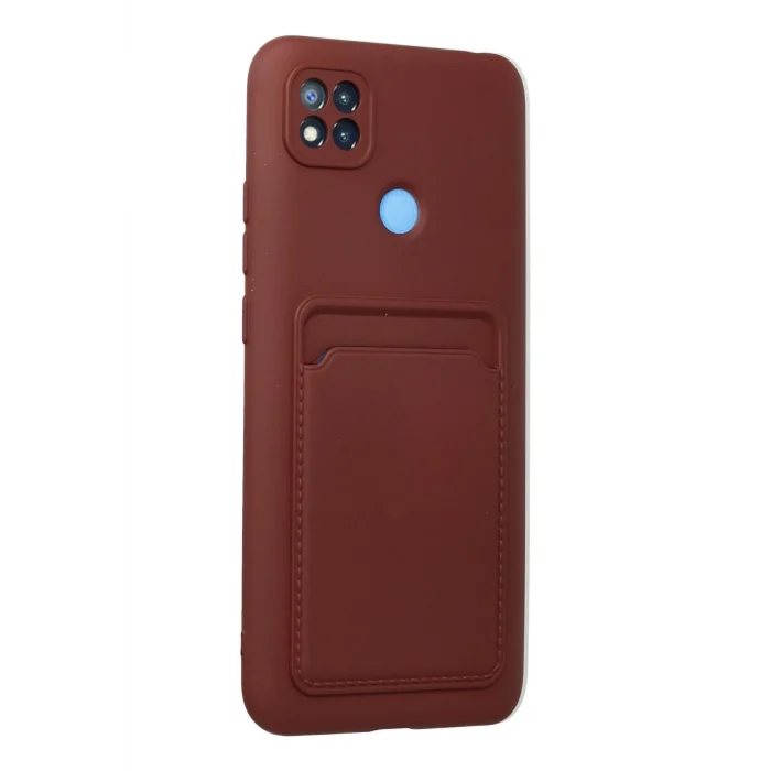Mey İthalat®   Redmi 9C Kılıf Kelvin Kartvizitli Silikon - Bordo