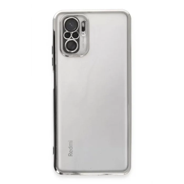 Mey İthalat®   Redmi Note 10 Kılıf  Lensli Silikon - Gümüş