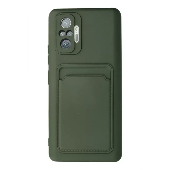 Mey İthalat®   Redmi Note 10 Pro Kılıf Kelvin Kartvizitli Silikon - Koyu Yeşil