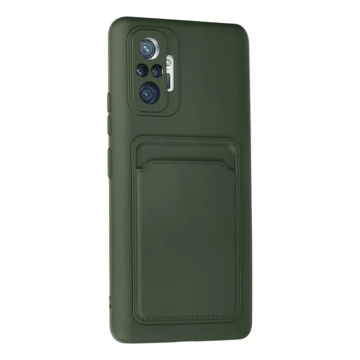 Mey İthalat®   Redmi Note 10 Pro Kılıf Kelvin Kartvizitli Silikon - Koyu Yeşil