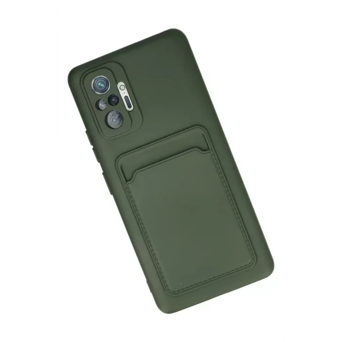 Mey İthalat®   Redmi Note 10 Pro Kılıf Kelvin Kartvizitli Silikon - Koyu Yeşil