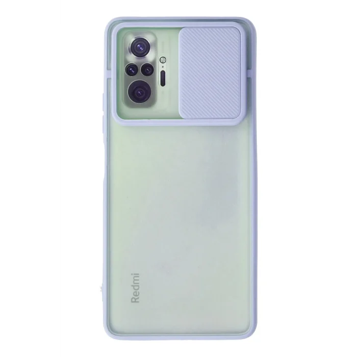 Mey İthalat®   Redmi Note 10 Pro Kılıf Palm Buzlu Kamera Sürgülü Silikon - Lila