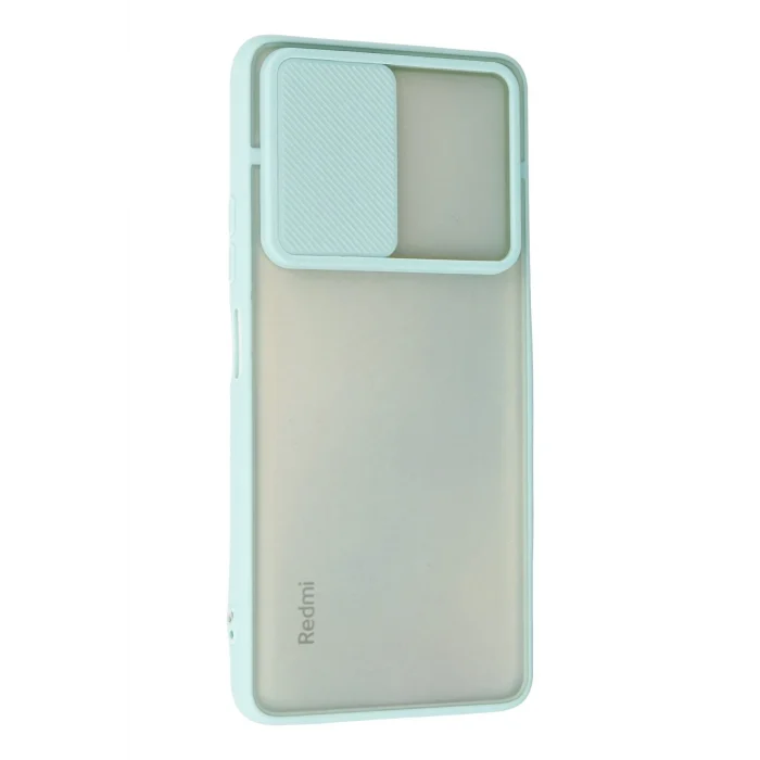 Mey İthalat®   Redmi Note 10 Pro Kılıf Palm Buzlu Kamera Sürgülü Silikon - Turkuaz