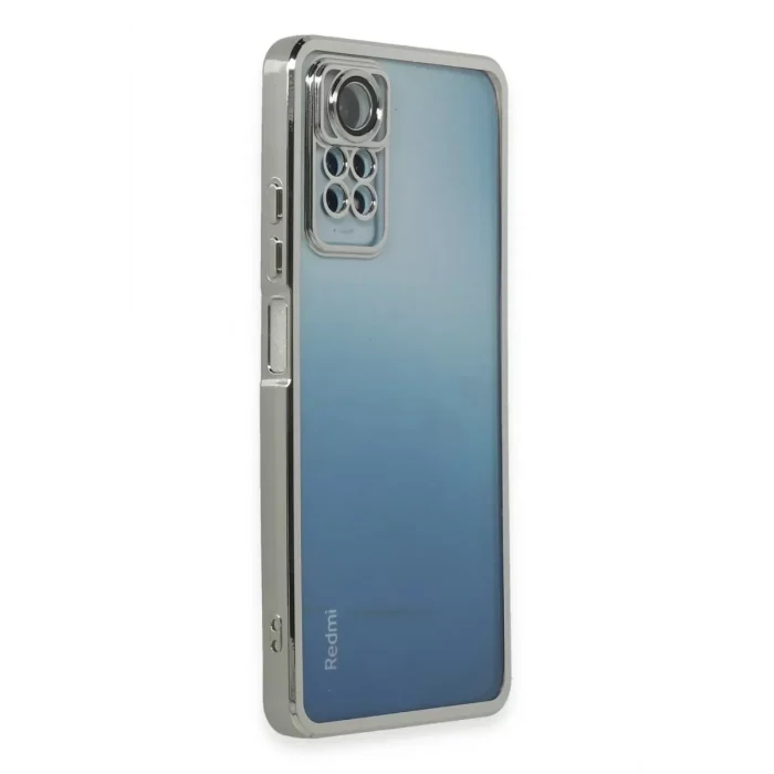 Mey İthalat®   Redmi Note 11 Pro Kılıf  Lensli Silikon - Gümüş