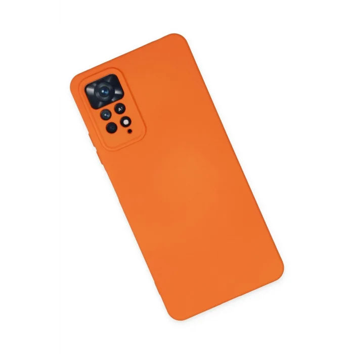 Mey İthalat®   Redmi Note 11 Pro Kılıf Nano içi Kadife Silikon - Turuncu