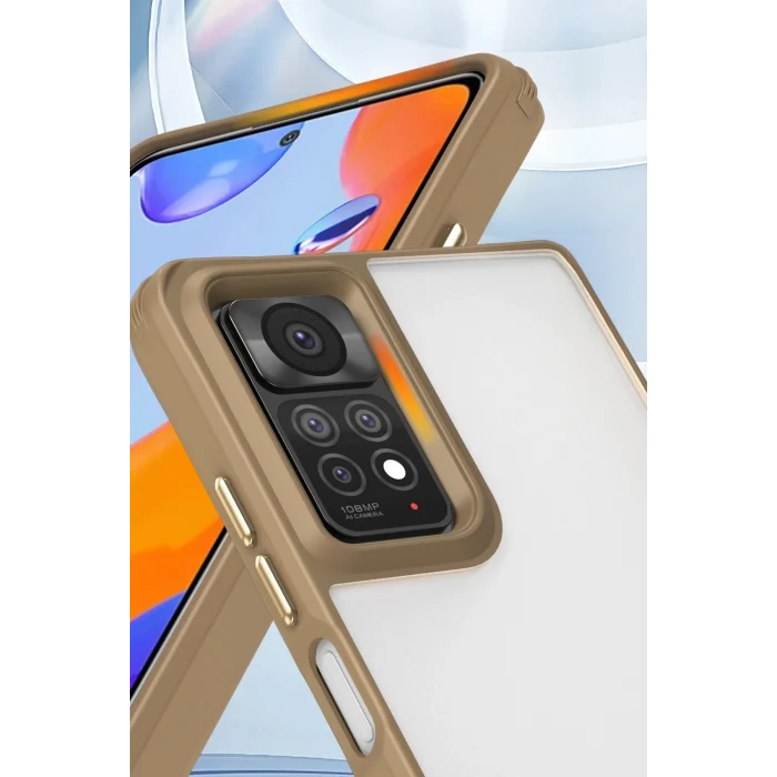 Mey İthalat®   Redmi Note 11 Pro Kılıf Penta Silikon Kılıf - Çöl Titanyum
