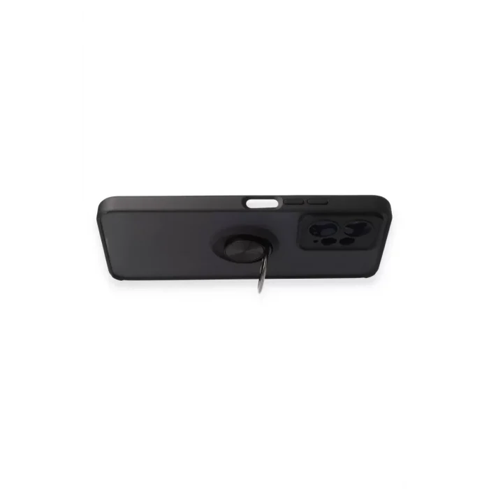 Mey İthalat®   Redmi Note 12 4G Kılıf Montreal Yüzüklü Silikon Kapak - Siyah