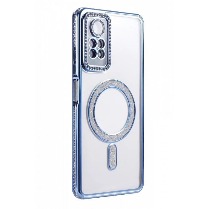 Mey İthalat®   Redmi Note 12 Pro 4G Joke Simli Magneticsafe Kılıf - Mavi