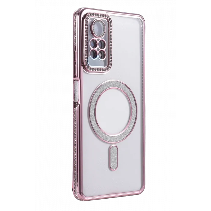 Mey İthalat®   Redmi Note 12 Pro 4G Joke Simli Magneticsafe Kılıf - Pembe