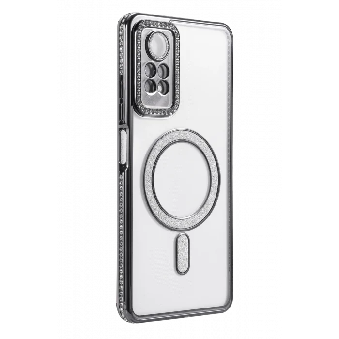Mey İthalat®   Redmi Note 12 Pro 4G Joke Simli Magneticsafe Kılıf - Siyah