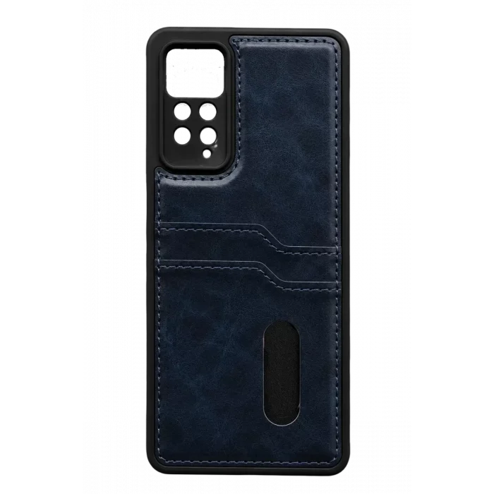 Mey İthalat®   Redmi Note 12 Pro 4G Kılıf Sara Kartvizitli Deri Kılıf - Lacivert