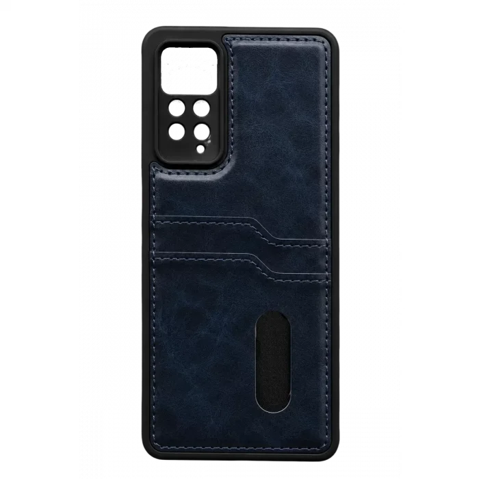 Mey İthalat®   Redmi Note 12 Pro 4G Kılıf Sara Kartvizitli Deri Kılıf - Lacivert