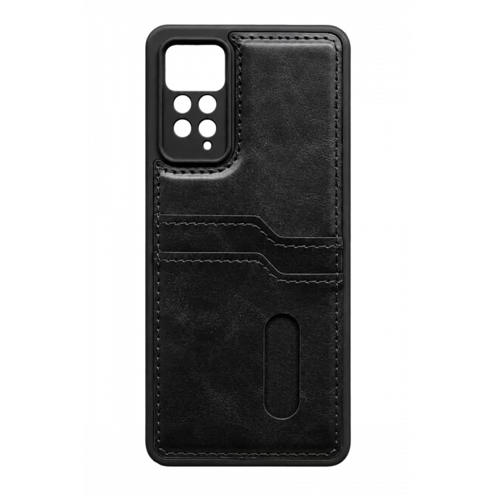 Mey İthalat®   Redmi Note 12 Pro 4G Kılıf Sara Kartvizitli Deri Kılıf - Siyah