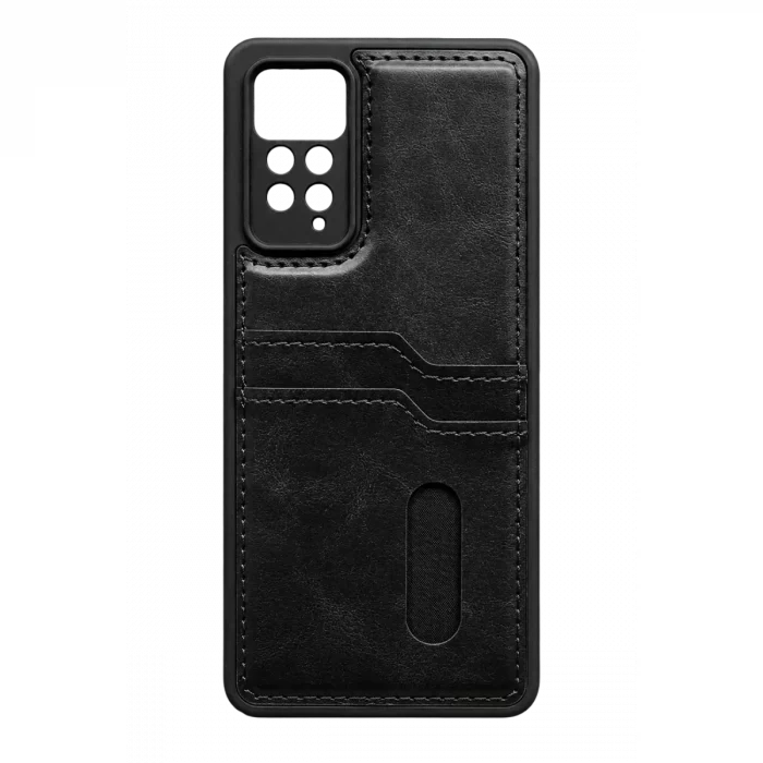Mey İthalat®   Redmi Note 12 Pro 4G Kılıf Sara Kartvizitli Deri Kılıf - Siyah