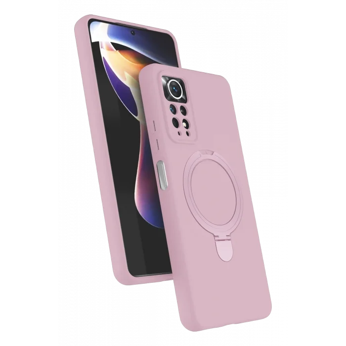 Mey İthalat®   Redmi Note 12 Pro 4G Regal Magsafe Standlı Kapak - Açık Pembe