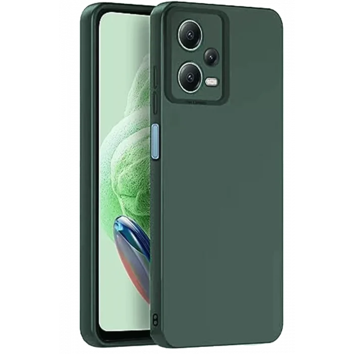 Mey İthalat®   Redmi Note 12 Pro 5G Kılıf Nano içi Kadife Silikon - Koyu Yeşil