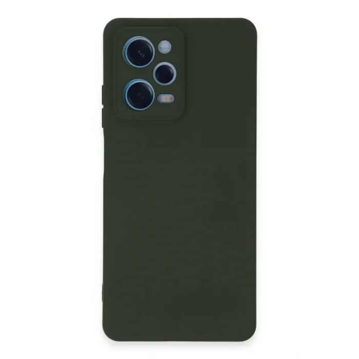 Mey İthalat®   Redmi Note 12 Pro 5G Kılıf Nano içi Kadife Silikon - Koyu Yeşil