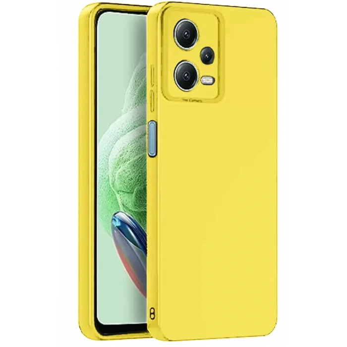 Mey İthalat®   Redmi Note 12 Pro 5G Kılıf Nano içi Kadife Silikon - Sarı