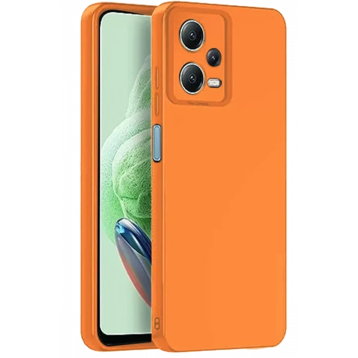 Mey İthalat®   Redmi Note 12 Pro 5G Kılıf Nano içi Kadife Silikon - Turuncu