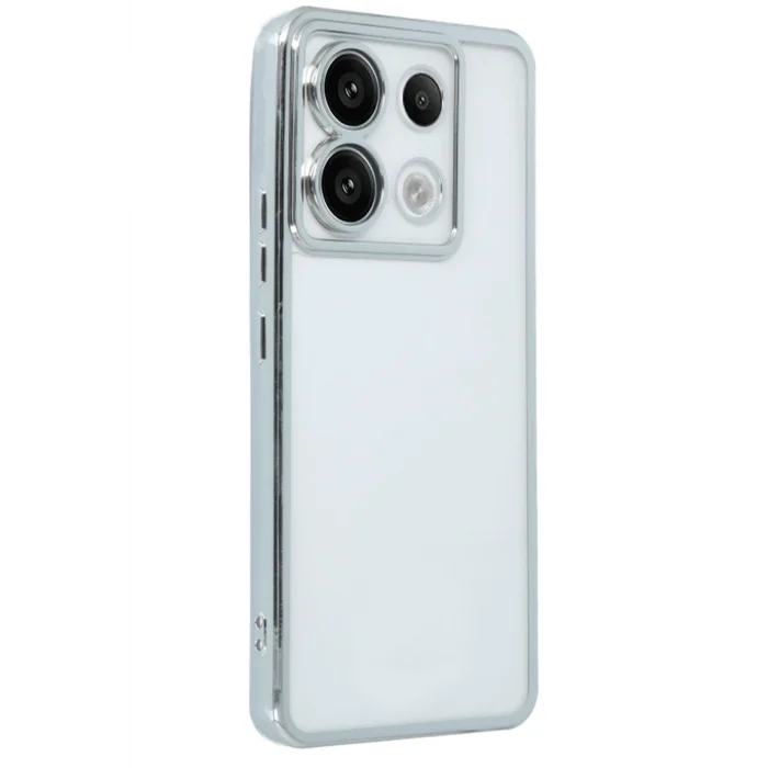 Mey İthalat®   Redmi Note 13 Pro 5G Kılıf  Lensli Silikon - Gümüş