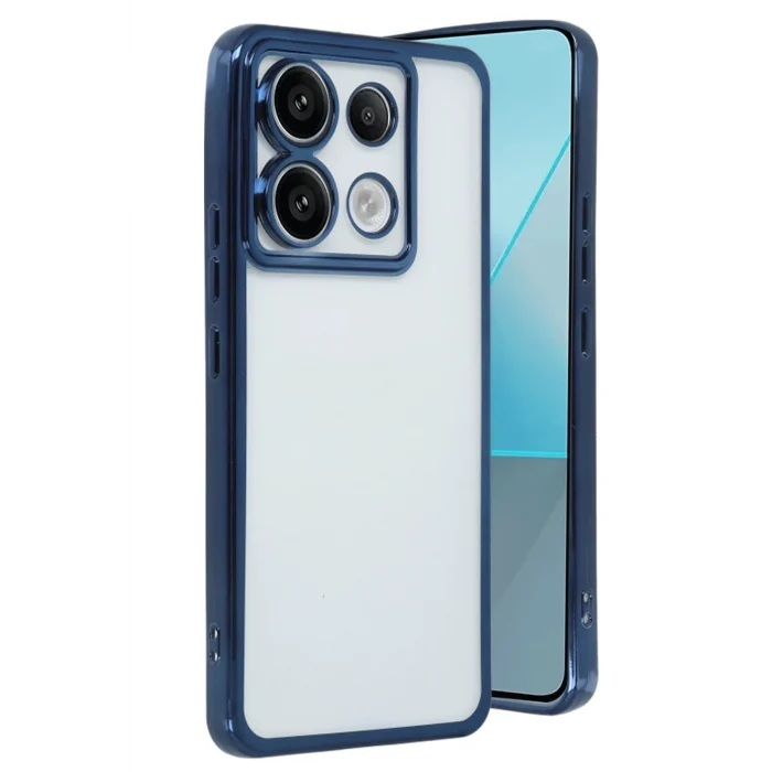 Mey İthalat®   Redmi Note 13 Pro 5G Kılıf  Lensli Silikon - Sierra Blue
