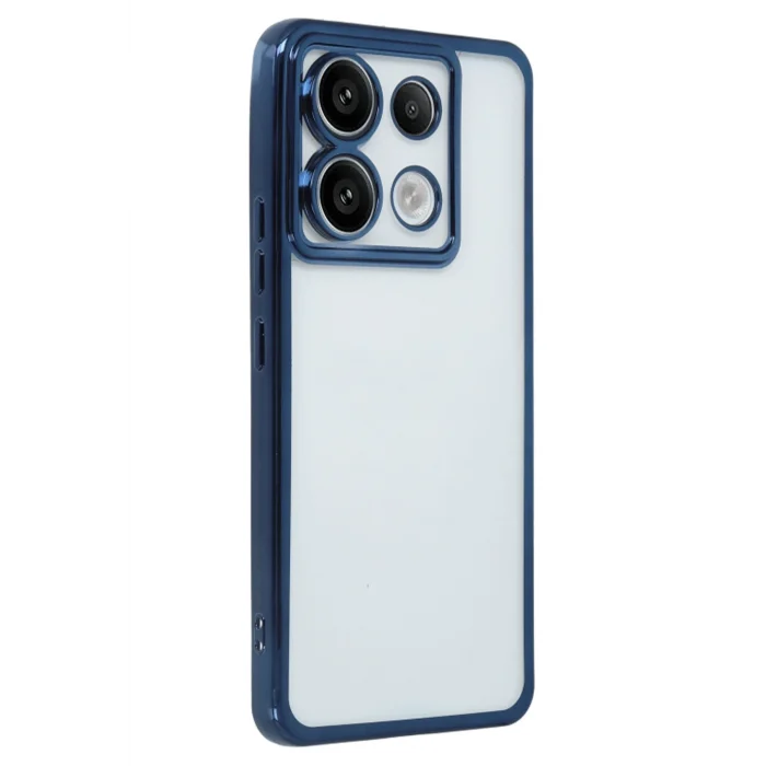 Mey İthalat®   Redmi Note 13 Pro 5G Kılıf  Lensli Silikon - Sierra Blue