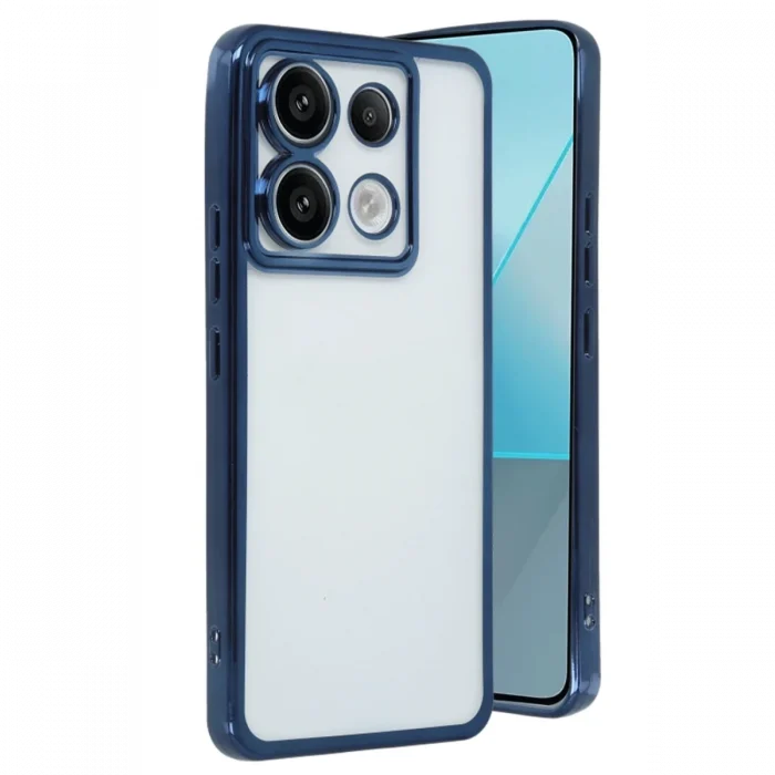 Mey İthalat®   Redmi Note 13 Pro 5G Kılıf  Lensli Silikon - Sierra Blue
