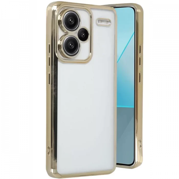 Mey İthalat®   Redmi Note 13 Pro Plus Kılıf  Lensli Silikon - Gold