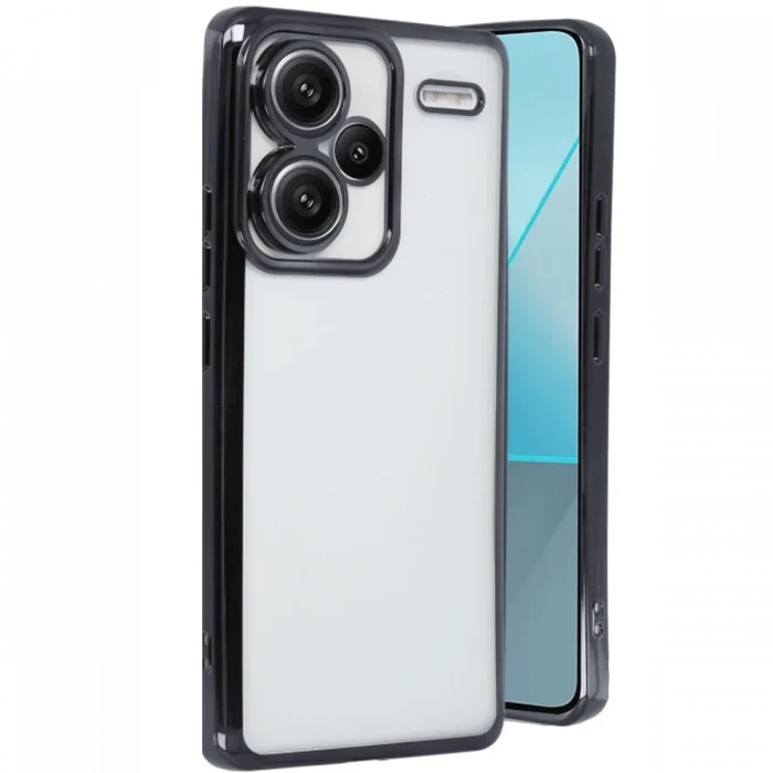 Mey İthalat®   Redmi Note 13 Pro Plus Kılıf  Lensli Silikon - Siyah