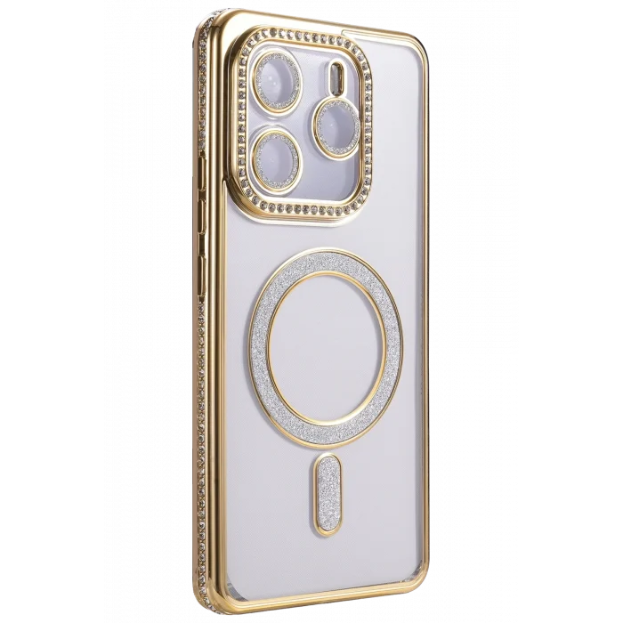 Mey İthalat®   Redmi Note 14 4G Joke Simli Magneticsafe Kılıf - Gold